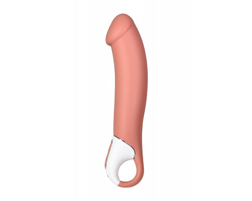 Нереалистичный вибратор Satisfyer Master, силикон, бежевый, 23,5 см.