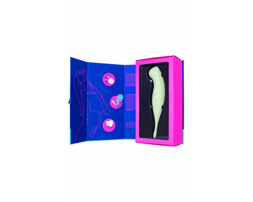 Точечный вибратор с вакуумной стимуляцией Satisfyer Twirling Pro Connect App, силикон, мятный, 20 см