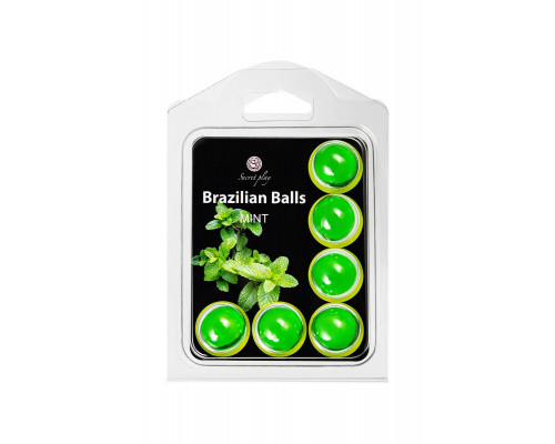 Массажное масло SECRET PLAY BRAZILIAN BALLS, мята, 6 х 4 гр