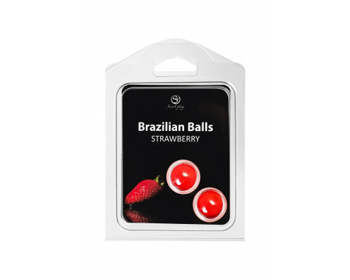 Массажное масло SECRET PLAY BRAZILIAN BALLS, клубника, 2 х 4 гр