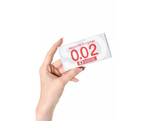Презервативы Sagami, original 0.02, полиуретан, ультратонкие, гладкие, 19 см, 5,8 см, 2 шт.