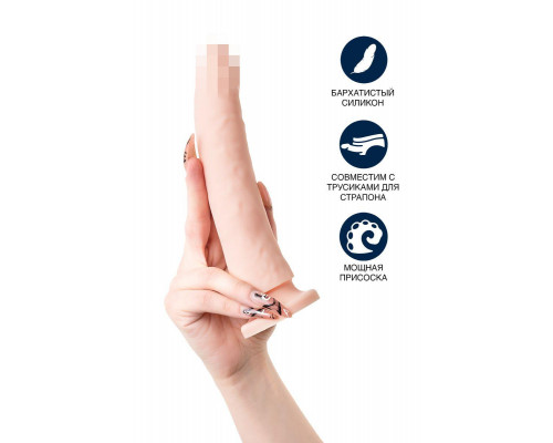 Фаллоимитатор RealStick Silicone Matt B, силикон, телесный, 21,5 см