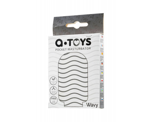 Мастурбатор A-Toys by TOYFA Pocket Wavy, TPR, белый, 7,8 см