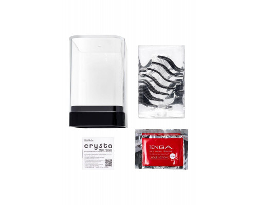 Нереалистичный мастурбатор TENGA Crysta Leaf, TPE, прозрачный, 15,5 см