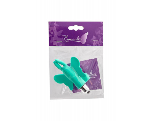 Вибронасадка-бабочка на палец Eromantica Butterfly, силикон, мятный, 10 см