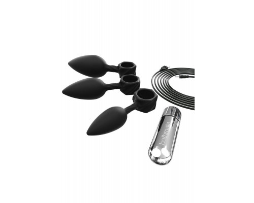 Набор анальных плагов Bathmate Anal Training Plugs VIBE, силикон, чёрный