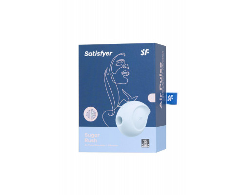 Вакуум-волновой бесконтактный стимулятор клитора Satisfyer Sugar Rush, силикон, голубой, 8,2 см