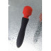 Двусторонний вибромассажер Black&Red by TOYFA, силикон, черный, 21 см
