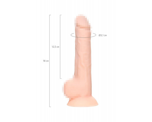 Фаллоимитатор RealStick Silicone Kit H, сайлекспан, телесный, 18 см