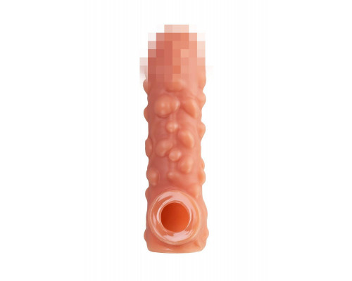 Насадка реалистичная KOKOS COCK SLEEVE 003-M с дополнительной стимуляцией, TPE, телесная, 15.6 см