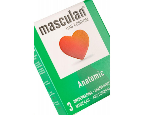 Презервативы masculan Anatomic №3, анатомической формы, 5,3 см, 18,5 см, 3 шт