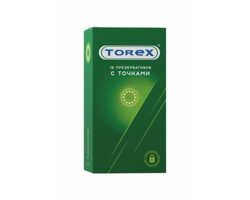 Презервативы Torex, точечные, латекс, 18,5 см, 5,4 см, 12 шт.