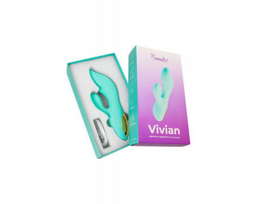 Вибратор с двойной стимуляцией Eromantica Vivian, силикон, мятный, 20 см
