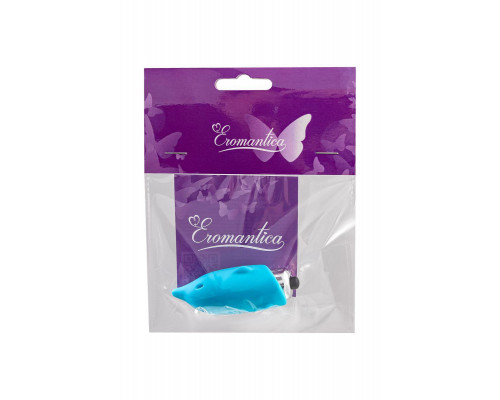 Минивибратор Eromantica Jolly, силикон, голубой, 7,5 см