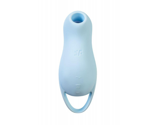Вакуум-волновой стимулятор клитора с вибрацией Satisfyer Pocket Pro 1, силикон, голубой, 13,9 см