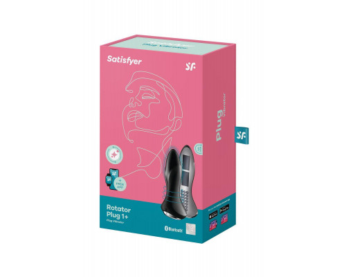 Анальный вибратор Satisfyer Rotator Plug 1+ Connect App, силикон, черный, 13,5 см