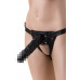 Страпон LoveToy с поясом Harness с 2 насадками, PVC, чёрный, 20 см