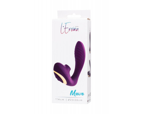 Массажер с двойной стимуляцией L'Eroina Mave, силикон, фиолетовый, 14 см