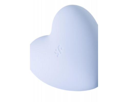 Вакуумно-волновой стимулятор клитора с вибрацией Satisfyer Cutie Heart, силикон, голубой, 7,7 см