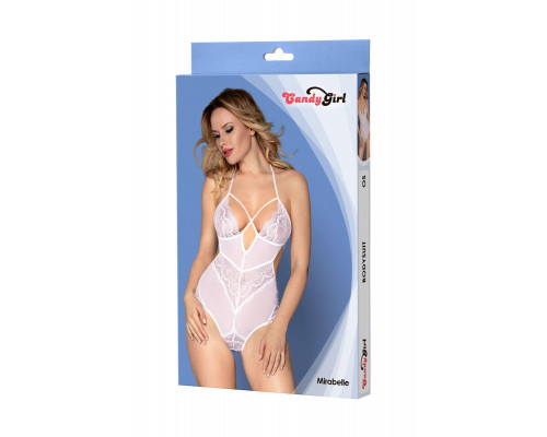 Боди с открытой спиной Candy Girl Mirabelle, кружево, сетка, белый, OS