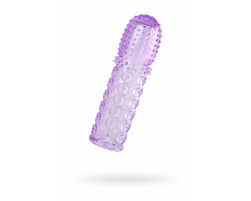 Насадка на пенис рельефная A-Toys by TOYFA Zoct, TPE, фиолетовый, 13,5 см