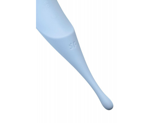 Точечный вибратор с вакуумной стимуляцией Satisfyer Twirling Pro, силикон, голубой, 20 см