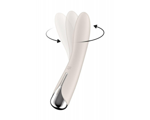 Вибратор для точки G  с ротацией Satisfyer Spinning Vibe 1, силикон, бежевый, 17,8 см
