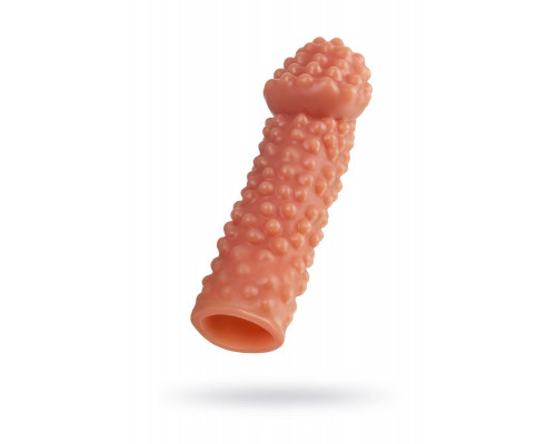 Насадка реалистичная KOKOS PENIS SLEEVE с дополнительной стимуляцией, TPE, телесная, 16.5 см