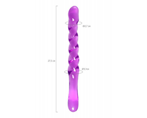 Двусторонний фаллоимитатор A-Toys by TOYFA Tanza, TPE, фиолетовый, 27,5 см
