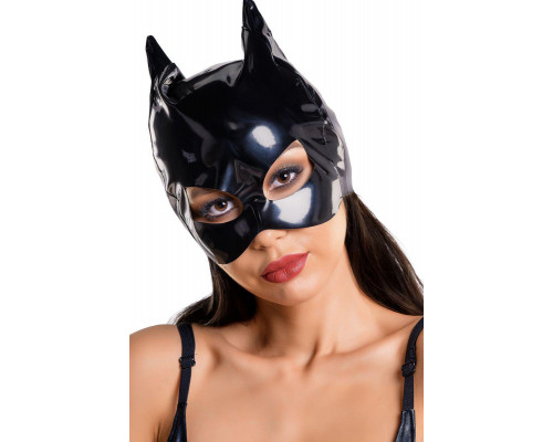 Маска кошки Glossy ANN из материала Wetlook, черный, OS