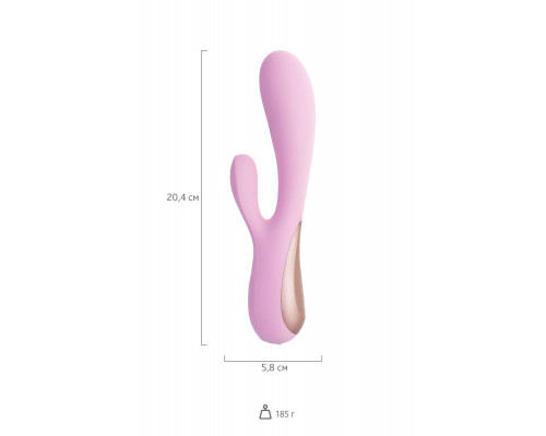 Нереалистичный вибратор Satisfyer Mono Flex Connect App, силикон, розовый, 20,4 см.