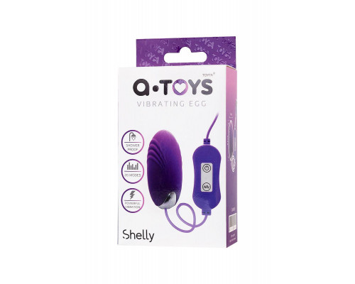 Виброяйцо с пультом управления A-Toys by TOYFA Shelly, силикон, фиолетовый