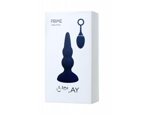 Анальная вибровтулка O'Play Prime с пультом ДУ, силикон, синий, 12 см.