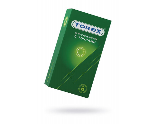 Презервативы Torex, точечные, латекс, 18,5 см, 5,4 см, 12 шт.