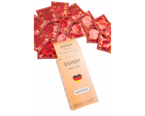 Презервативы EXPERT Fruit Mix Germany 12шт +(3 бесплатно)., фруктовые ароматизированные