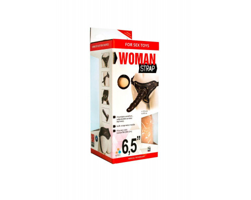 Страпон LoveToy с поясом Harness, с 2 насадками, neoskin, черный, 17,5 см