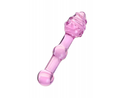 Двусторонний фаллоимитатор Sexus Glass, стекло, розовый, 17 см