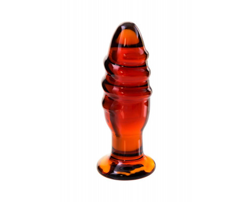 Анальная втулка Sexus Glass, стекло, коричневая, 12,5 см, Ø 4 см
