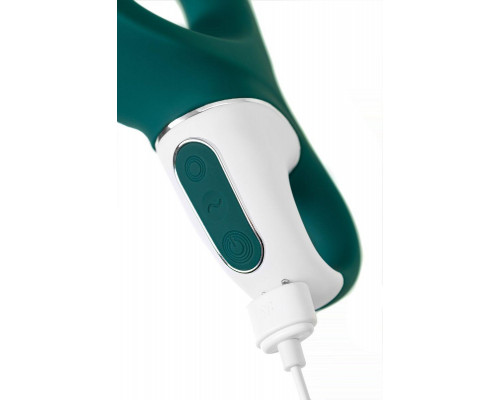 Нереалистичный вибратор Satisfyer Hug me Connect App, силикон, серо-голубой, 20,5 см