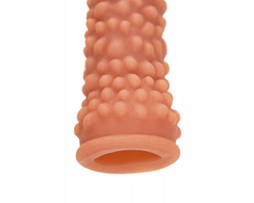 Насадка реалистичная KOKOS PENIS SLEEVE с дополнительной стимуляцией, TPE, телесная, 16.5 см