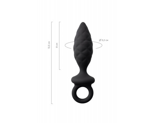 Анальная пробка Erotist Strob M - size, силикон,черная, 13,5 см