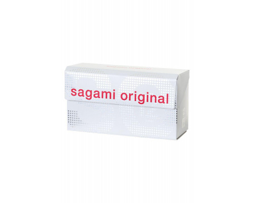 Презервативы Sagami, original 0.02, полиуретан, 19 см, 5,8 см, 12 шт.