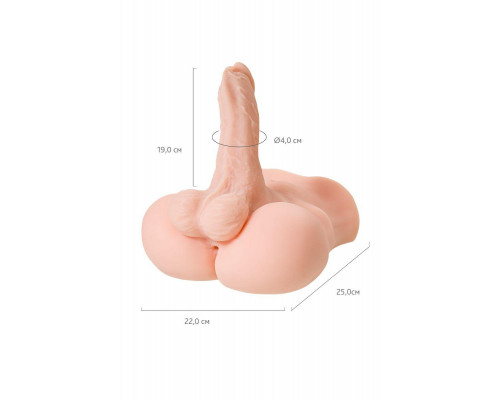 Мастурбатор с фаллосом Juicy Pussy by TOYFA Manuel, TPE, телесный, 25 см