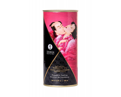 Масло массажное для тела Shunga «Малиновое чувство» (Raspberry Feeling), разогревающее, 100 мл