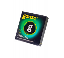 Презервативы Ganzo, ultra thin, ультратонкие, латекс, 18 см, 5,2 см, 3 шт.