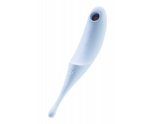 Точечный вибратор с вакуумной стимуляцией Satisfyer Twirling Pro, силикон, голубой, 20 см