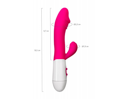 Вибратор с клиторальным стимулятором A-Toys by TOYFA Area, силикон, розовый, 19,5 см