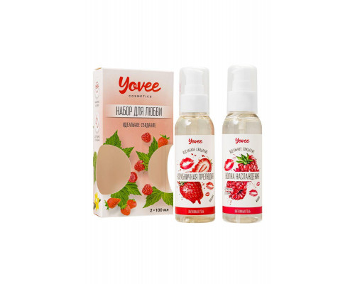 Набор гелей-смазок Yovee для любви (721001+721003), вкусовые (малина+клубника), 2х100 мл